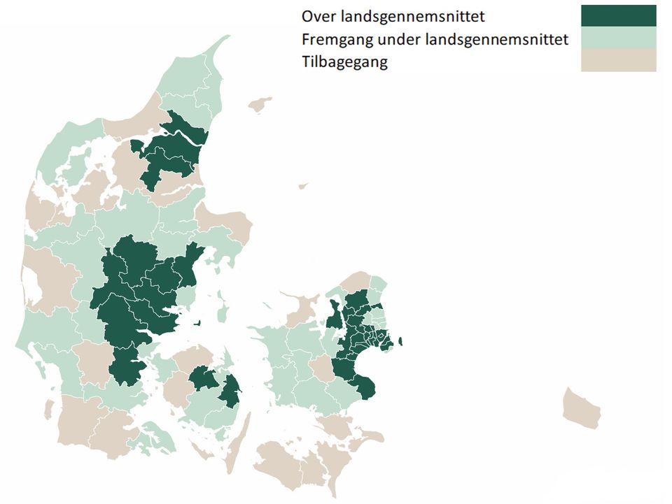 Storbyerne stikker af med jobbene – hver tredje kommune står stille